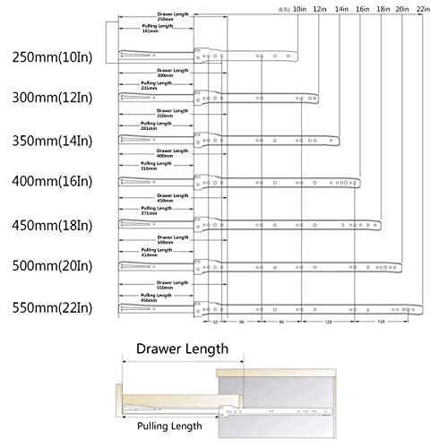 Rails pour tiroir coulissant bloqué et guides de rechange pour tablette clavier 45cm - 7