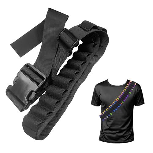 BOROLA Adjustable Nylon Foam Dart Belt Strap Quick Release Buckle 27 Bullet Holes, Compatible for NERF Mega & Compatible for N-Strike Elite Series, Ideal for Boys & Girls Gifts, Outdoor Play(Black)
