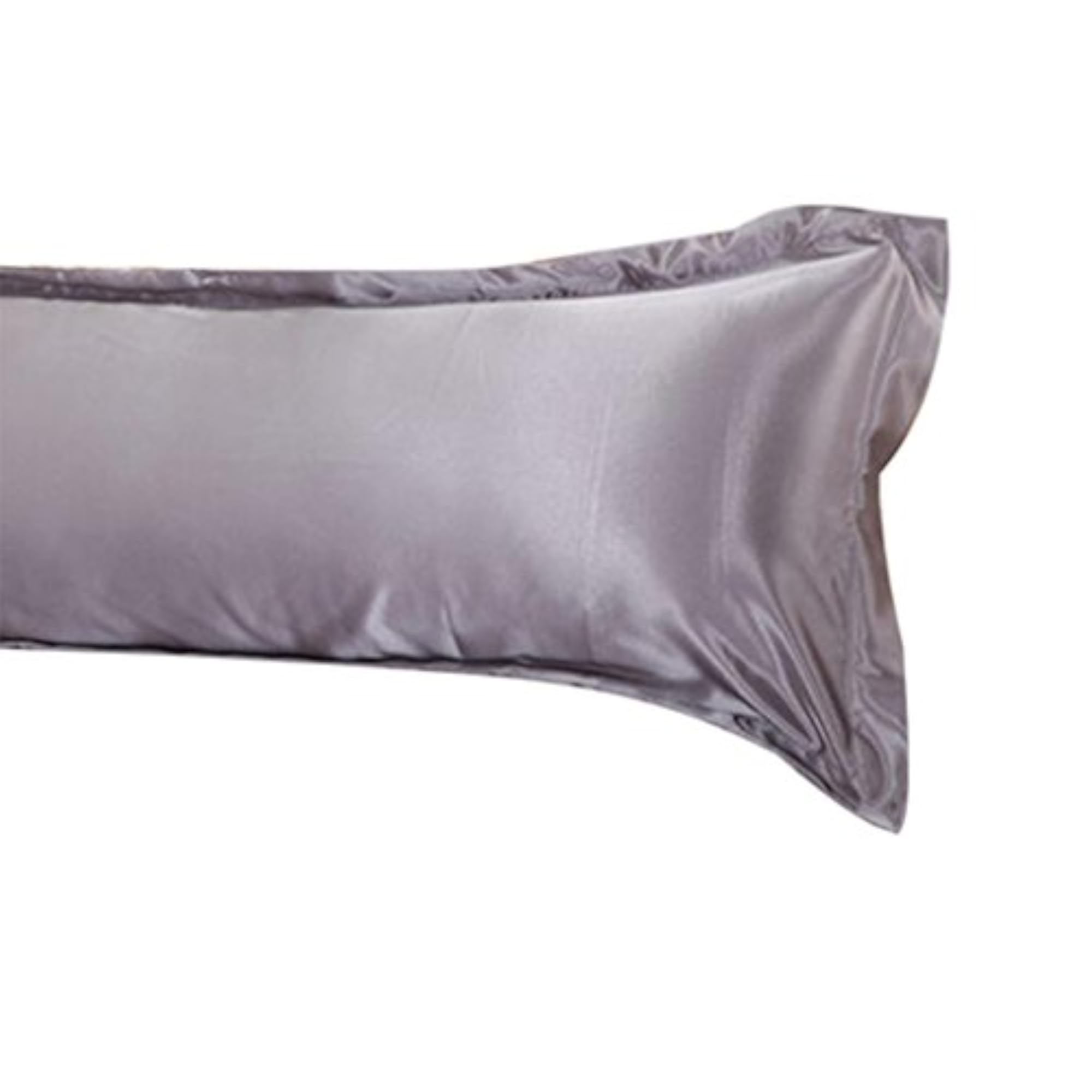 Solid Color Luxury Silk Body Full Long Pillow Case Cover Gray