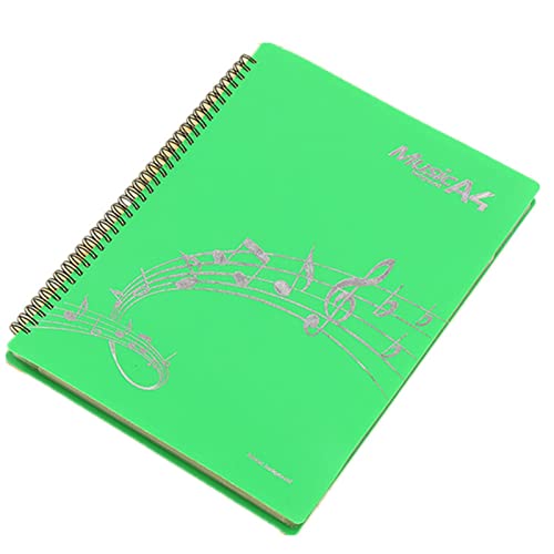 TIKALON 楽譜ファイル A4サイズの楽譜に適応 書き込みできる バンドファイル 書き込み リングタイプ 30ポケット (単品購入, グリーン)