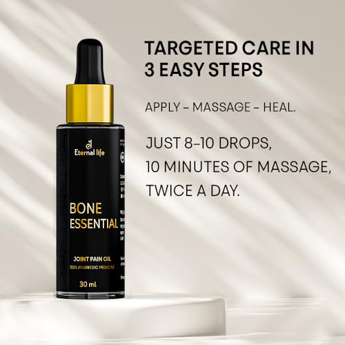 Image of Eternal Life Bone Essential Ayurvedic Oil for Joint & Muscle Pain Relief | Herbal Oil for Knees, Back, Neck & Shoulders | Natural Massage Oil for Flexibility, Relaxation & Soothing | 30ml