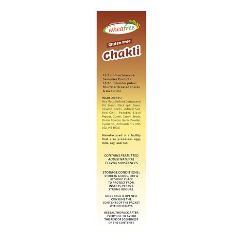 Image of Wheafree Gluten Free Chakli (Murukku) (Pack of 2 x 400 g) | Lactose Free | Delicious, Ready to Eat | Tasty Crispy and Crunchy Savory| Best Snacks for Tea /Coffee