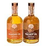 Fresh Vintage Farms Nut Bundle 100% Undiluted Cold Pressed Almond & Walnut Cooking Oils | Wholesome & Nutritious Healthy Cooking Oils for Cooking, Baking, Dipping, & Salads | 12.68 Fl oz, Pack of 2