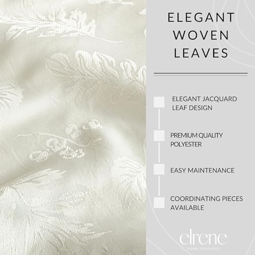 Elrene Home Fashions Elegant Woven Leaves Jacquard Damask Wrinkle Resistant Tablecloth, 60" x 144", Oblong, Ivory by Elrene - Image 3