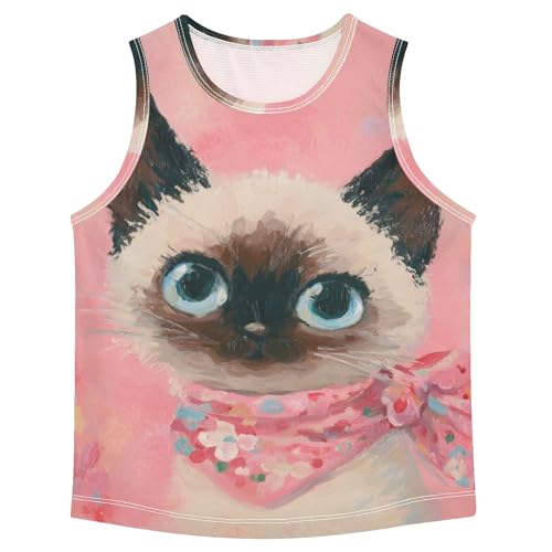 Boys' Tank Top Shirt Little Siamese Cat Sleeveless T-Shirts