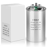 Capacitor for AC CBB65B Capacitor, AC Capacitor, 45+5 uF 45/5 MFD ±5% 370V/440VAC Dual Run Circular Start Capacitor for AC Motor Run or Fan Start or Condenser Straight