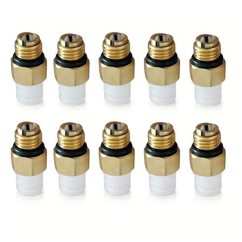 10pcs Air Compressor Valve M10 Compatible with Jeep Grand Cherokee WK2 11-2016, For Mercedes Benz W164 W251 W166 W212 W221 Air Suspension Pump Air Connector Brass Fittings 68041137AC