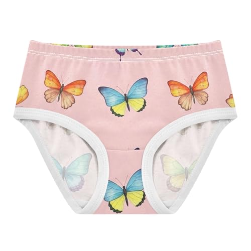Girls Underwear Toddlers 2t Cotton Little Girl Panties Flower Underpants Briefs Watercolor Butterflies Pink