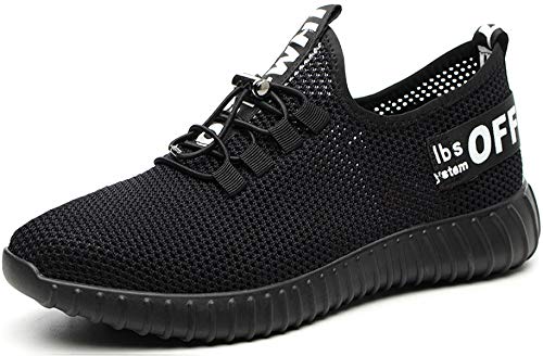 Nasonberg Arbeitsschuhe Herren Damen Sicherheitsschuhe s3 Leicht Schutzschuhe mit Stahlkappen Sportlich Atmungsaktiv, Schwarz 38 EU