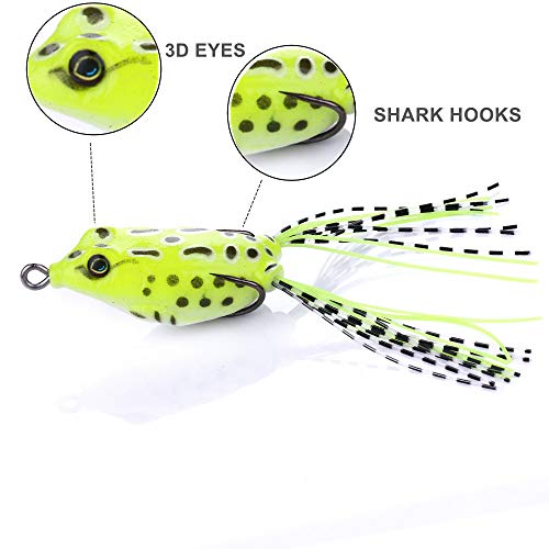 GudGmtoy - Esche da pesca a forma di rana, 5