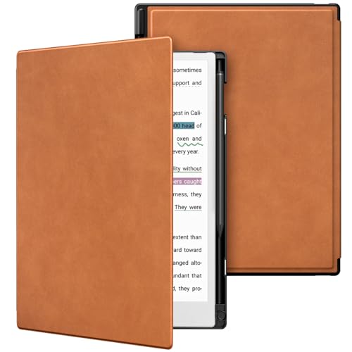 TiMOVO Case for Remarkable Paper Pro 11.8Inch 2024, Lightweight Hard Back Shell Protective Book Folio Cover with Pen Holder for Remarkable Paper Pro Color Tablet, Support Auto Wake/Sleep,Brown