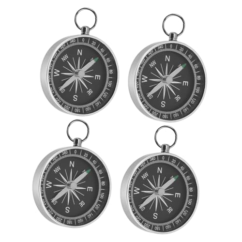 Set de 4 brújulas portátiles de aluminio para camping miniatura 1