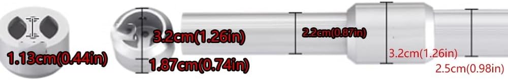 Expandable Closet Hanging Rod Round Closet Rods 55 48 36 24 12In, Wardrobe Rail Pole Laundry Room Hanging Bar with Socket Set, Bedroom Bathroom Doorway(Gold,85-160cm(33.46-63in))