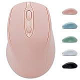 Dolrso Bluetooth Mouse,Rechargeable Wireless Mouse for Laptop/iPad/MacBook Pro/Air, Silent Mouse Portable Slim for Surface Pro/PC/Lenovo/Samsung Tablet (Pink)