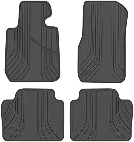 San Auto Car Floor Mat for BMW 3/4 Series Custom Fit F30 F31 F32 F33 F36 320i 328i 335i 2012-2013-2014-2015-2016-2017-2018 Full Black Rubber Auto Floor Liners Set All Weather Heavy Duty Odorless