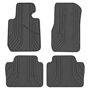 Car Floor Mat for BMW 3/4 Series Custom Fit F30 F31 F32 F33 F36 320i 328i 335i 2012 2013 2014 2015 2016 2017 2018 Full Black Rubber Auto Floor Liners Set All Weather Heavy Duty Odorless