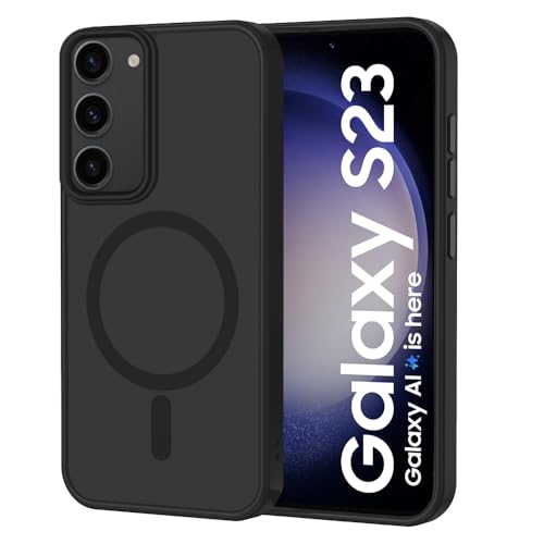 Image of SIZUKA Samsung S23 Magsafe Hard Back Case | Matte Design & 360 Protection | Military-Grade Samsung S23 Cover | Strong Magnet Back - Black