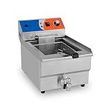 MBH - Freidora eléctrica industrial 12 litros con grifo para hostelería. Freidora profesional de sobremesa para bar y restaurante