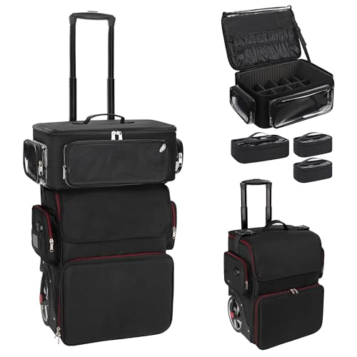 OCHEAL ���[�����O���C�N�A�b�v�g���C���P�[�X�A�������C�N�A�b�v�o�b�O7�_�A45.72cm�L�����[�I���g���x���R�X���I�[�K�i�C�U�[�X�[�c�P�[�X�A������[�g�����[���C�N�A�b�v�P�[�X�A�w�A�X�^�C���X�g�A���e�t�̂��߂̃L���X�^�[�t�����C�N�A�b�v�P�[�X