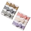 6pcs Baby Girl Hairbands, Soft Nylon Headbands with Knot Baby Bows, Stretchy Hair Accessories for Newborn Infant Toddlers Kids(Multicoloured)