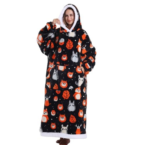 JOREAY Couverture à Capuche Portable pour Femmes, Extra Longue Surdimensionnée Douce Confortable et Chaude Couverture à Capuche, Cadeaux de Fête des Mères...