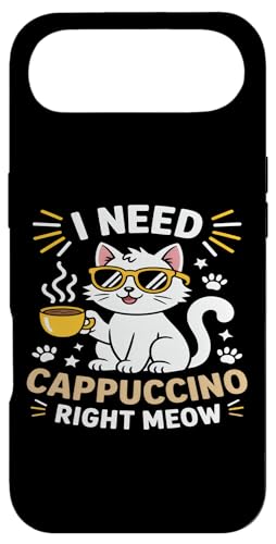 I Need Cappuccino Right Meow 炵L̃R[q[ X}zP[X iPhone Air p