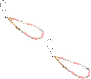 UKCOCO 2 Peças De Alças Para Celular Cordão Para Celular Cordão Para Celular Cordão Para Telefone Com Contas Capa De Telefone Cordão De Pulso Cordão Branco Cordão De Pérola Cordão Para