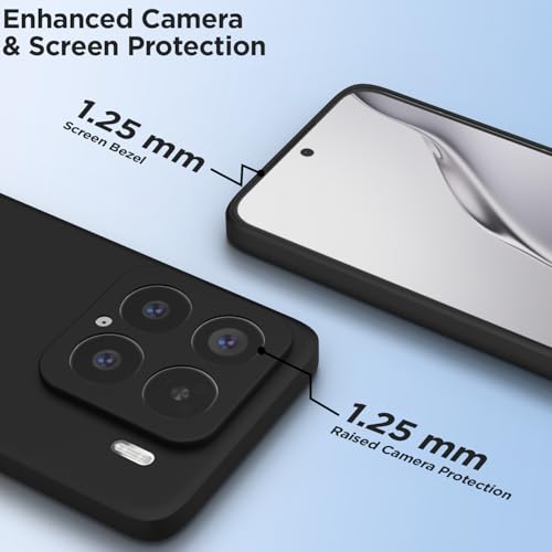 Image of Outlouders Back Cover for Xiaomi 15 | Camera Protection | Durable Soft Matte Silicone Bumper Case (Black)