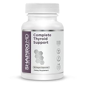 Complete Thyroid Support Supplement with Iodine – Vegan Formula for Energy and Focus with Vitamin B12, Selenium, L…