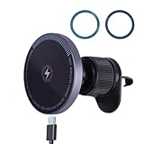 Soporte mag-Safe Coche con Carga Inalámbrica 15W para iPhone 17/16/15/14/13/12 Cargador Coche, Montaje en Salida de Aire, Rotación 360°, Imanes Ultra Fuertes, Carga Rápida y Estable