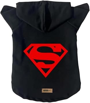 Kapi onlu Sweatshirt K pek ve Kedi K yafeti & Elbisesi - Siyah Superman M Beden