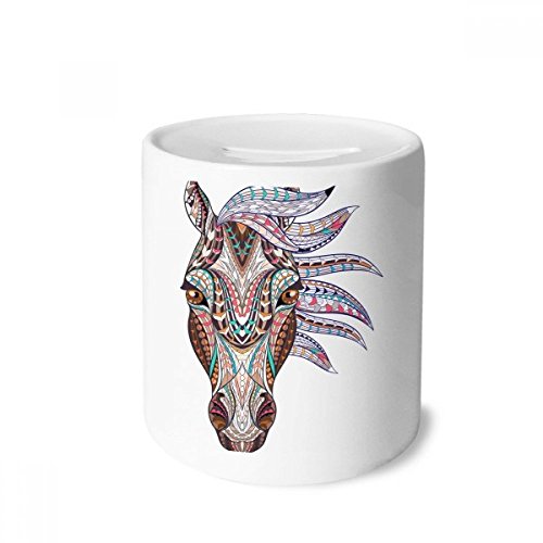 Tirelire en céramique mosaïque cheval pour adultes et enfants de 9cm