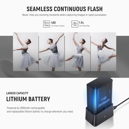 Image of NEEWER Z760-S TTL Camera Flash Speedlite Compatible with Sony, 76Ws GN60 2.4G 1 /8000s HSS Speedlight, TCM Conversion, 7.4V /2600mAh Lithium Battery Charger Set, 480 Full Power Flashes