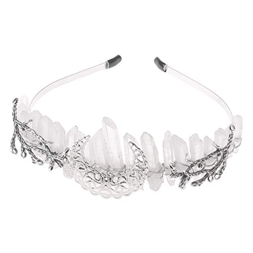 A0127 Frauen Gekreuzt Faux Raw Crystal Queen Tiara Legierung Ast Krone Aura Stirnband Cover