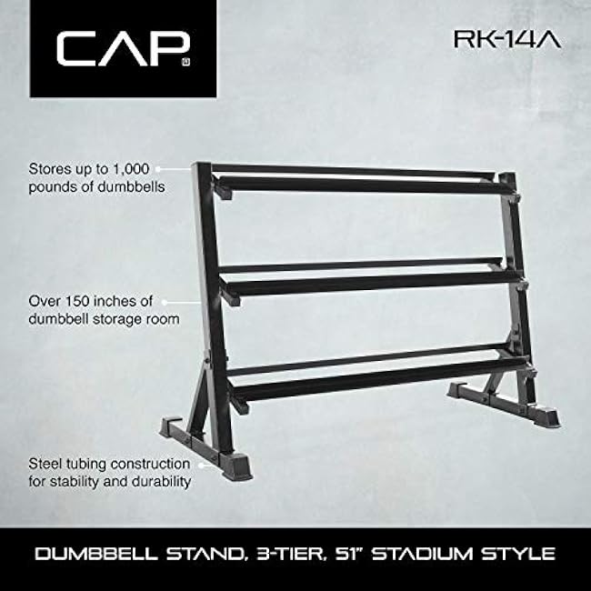 CAP Barbell Dumbbell Rack | 5-50lb or 5-75lb Dumbbell Storage | Multiple Options