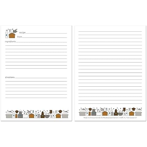 Folding Recipe Card Set - 25 Folding 4 x 6 Inch Recipe Cards, Perfect Size Blank Cards for a Recipe Card Box - Kitchen Tools design by Meadowsweet Kitchens Cover