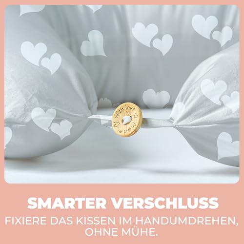 Stillkissen Schwangerschaftskissen XXL 200x70cm Lagerungskissen für Baby/Erwachsene Kissen für Schwangere Seitenschläferkissen mit Bezug aus Baumwolle Ergonomisch & Multifunktional 100% Waschbar