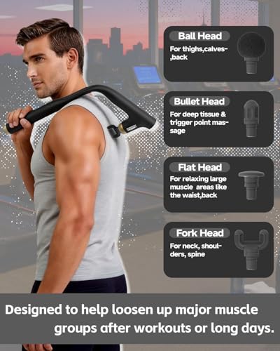 3-in-1 Muscle Massage Gun Deep Tissue with Long Handle, Handheld Massager - Image 5