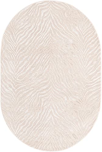 Tapete Oval Finsbury Collection 5'3" x 8' Beige miniatura 3