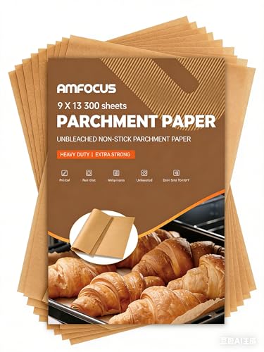 300 Pcs Parchment Paper Sheets, 9x13 In Non-Stick Precut Baking