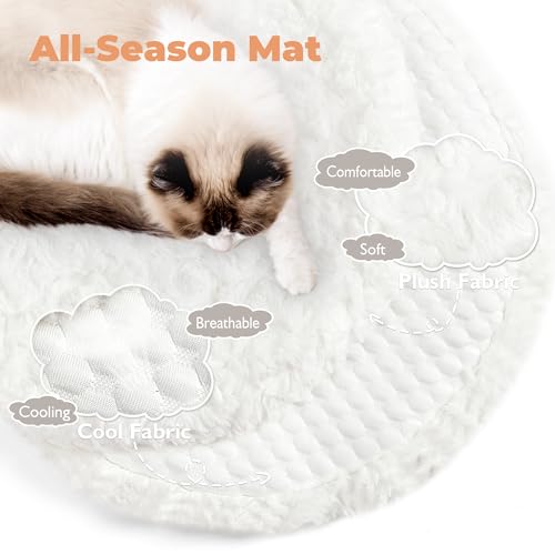 Image of Easyego Modern Cat Tree, 40.5 inch Aesthetic Wood Cat Tree Tower for Large Cats, Luxury Cat Condo with Scratching Posts and Flower Platforms, Cat Furniture, White