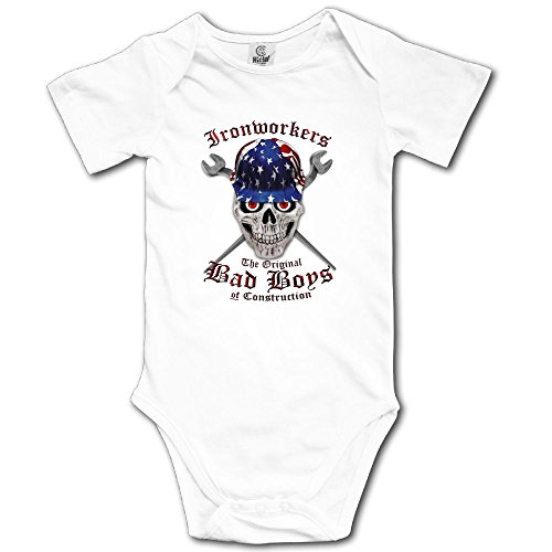 ChunBB Unisex Infant Baby Bodysuit Ironworkers - Short Sleeve Romper White Onesies