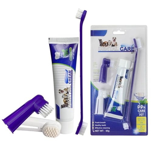Kit Dentifricio per Cani con Spazzolino Antitartaro per Alito Fresco