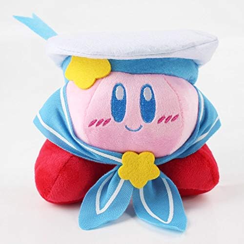 12cm (4.7 inch) - 12cm Kirby Plush Toy Marine Navy Soldier Kirby Popopo Seaman with Hat Soft Stuffed Plush Doll