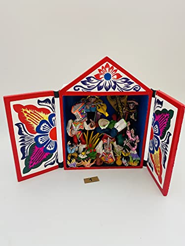Retablo Costumbrista, Peruvian, Handmade, Multicolor, Handmade Art, Plywood and ceramic, Traditions, Day of the Dead (1)