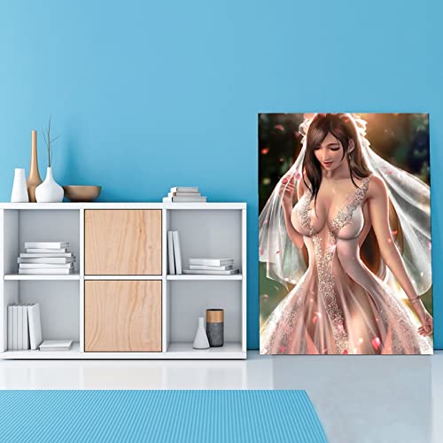 Sexy Girl Poster Cartoon Beauty Anime Girl Poster Canvas Print Wall Art Picture Canvas Painting Posters And Prints Wall Art Pictures For Living Room Bedroom Decor 16X20Inch(40X51Cm) Frame-Style #TOP1
