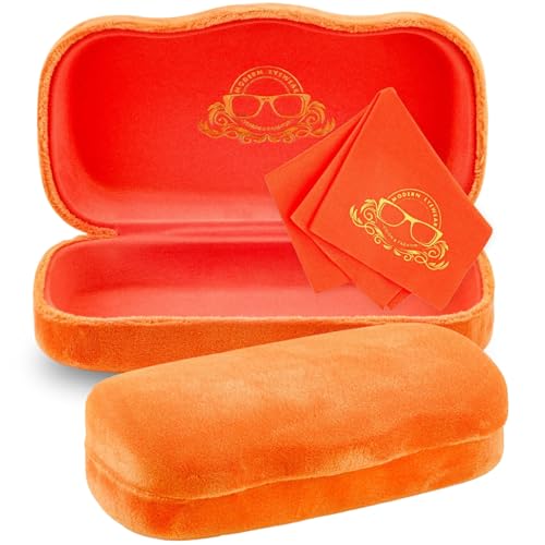 Image of Hard Shell Glasses Case w /Cloth,Velvet Reading Glass, Eyeglass Case, Lightweight, Crush-Resistant, Men & Women