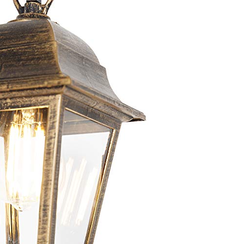 Suspension 1 lumière L 150 mm Doré Laiton Classique Antique éclairage extérieur