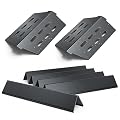 Uniflasy 17.5 Inch Flavorizer Bars & Heat Deflectors for Weber Genesis 300 Series Grill Parts, Genesis E310 E320 E330 S310 S320 S330 with Front Control Knob, Porcelain Steel Parts for Weber 7622 7620