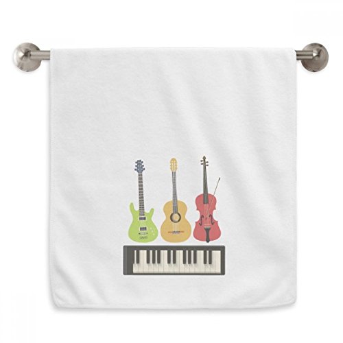 Débarbouillette musique blanche idée cadeau originale 13x29"
